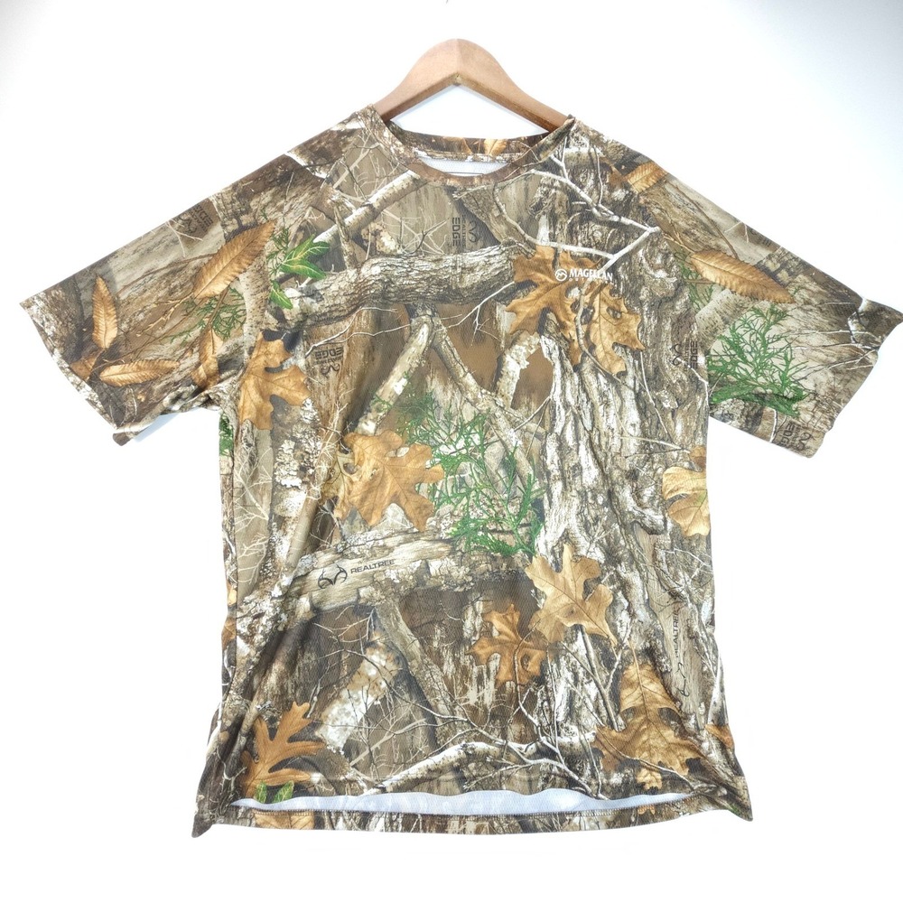 Streetwear Magellan Realtree‎ Camo Shirt Mens XL Brown Hunting Performance Tee